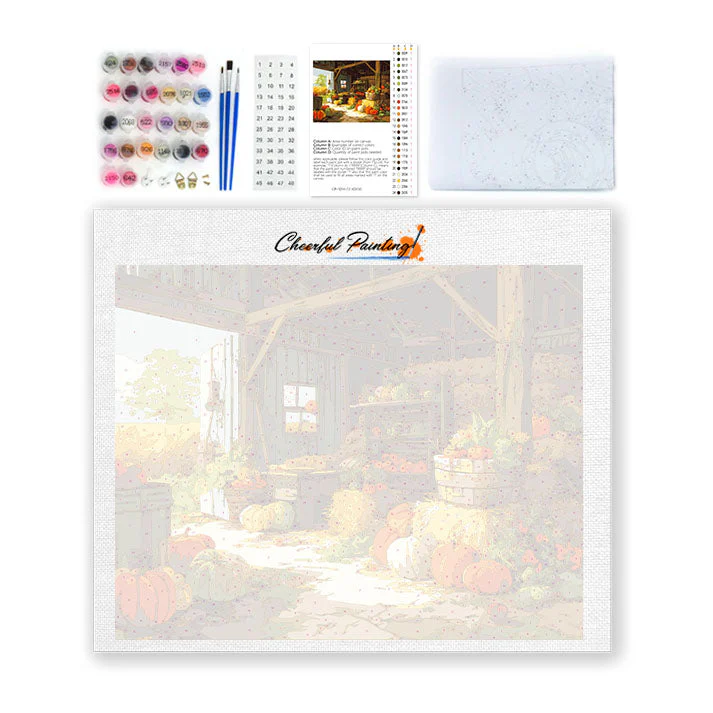 Autumn Harvest Barn - Paint by Numbers - Image 4
