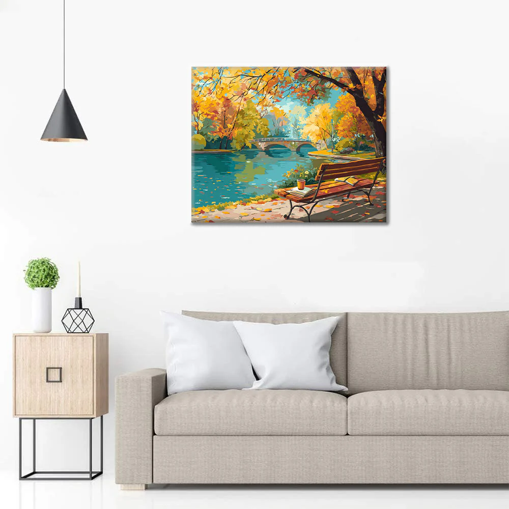 Autumn Park Retreat - Paint by Numbers - Image 3