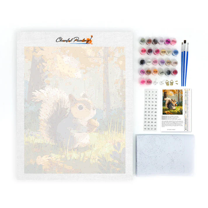 Awake Squirrel - Paint by Numbers - Image 4