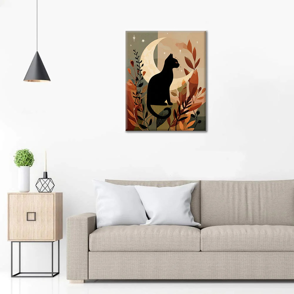 Black Cat Silhouette - Paint by Numbers - Image 3