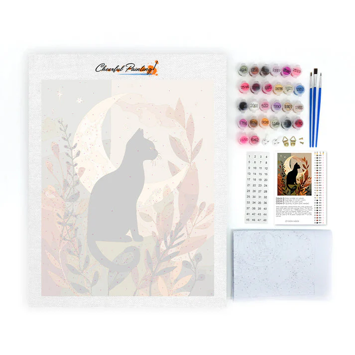 Black Cat Silhouette - Paint by Numbers - Image 4