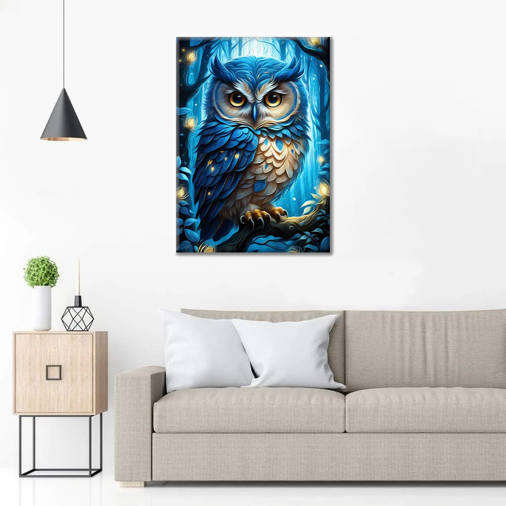 Blue owl - Paint by Numbers - Image 3