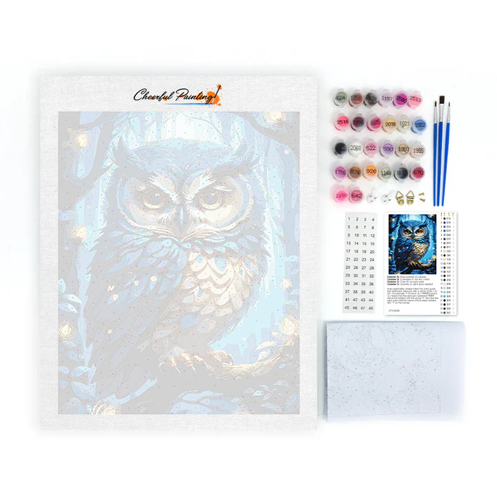 Blue owl - Paint by Numbers - Image 4