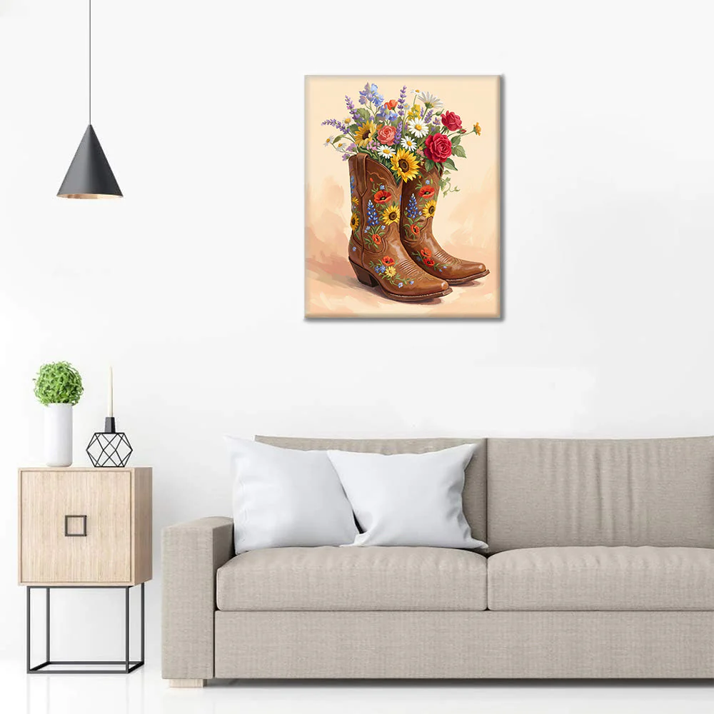 Boot Bouquet - Paint by Numbers - Image 3
