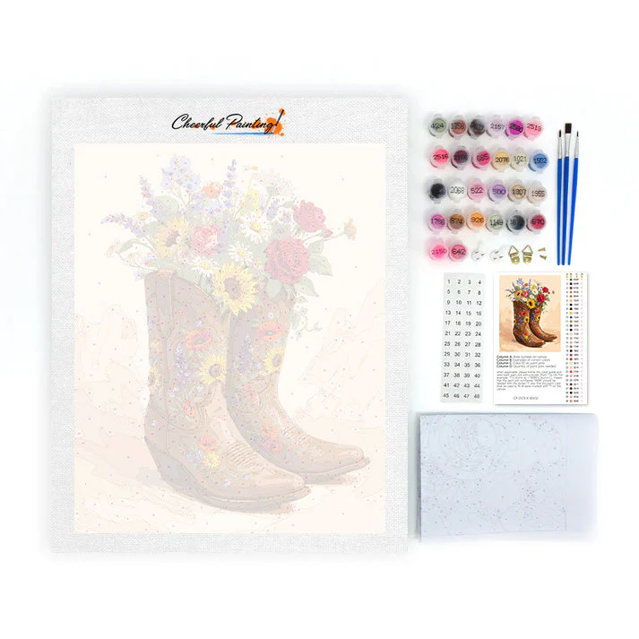 Boot Bouquet - Paint by Numbers - Image 4