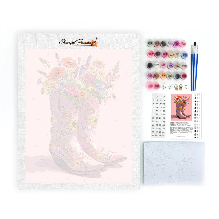 Boots And Blooms - Paint by Numbers - Image 4