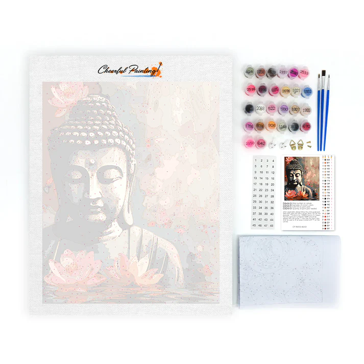 Buddha with flower - Paint by Numbers - Image 4