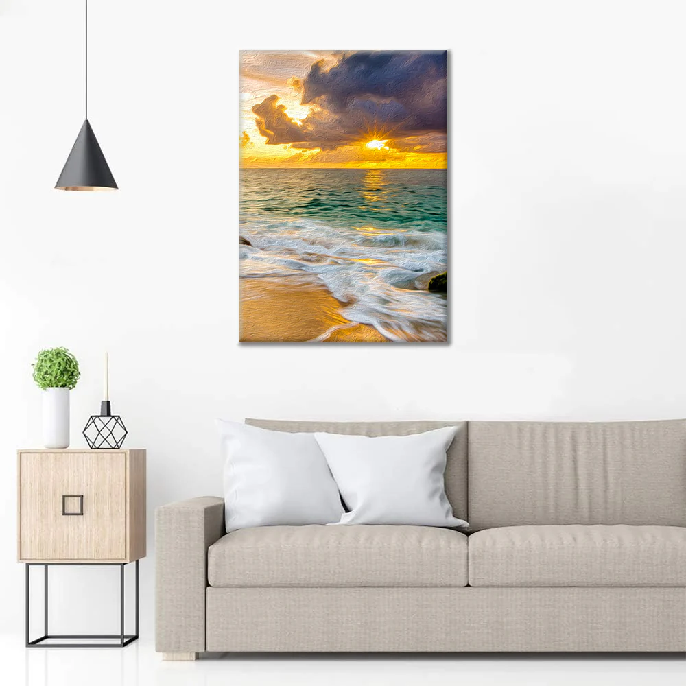 Colorful Beach Sunset Nature - Paint by Numbers - Image 3