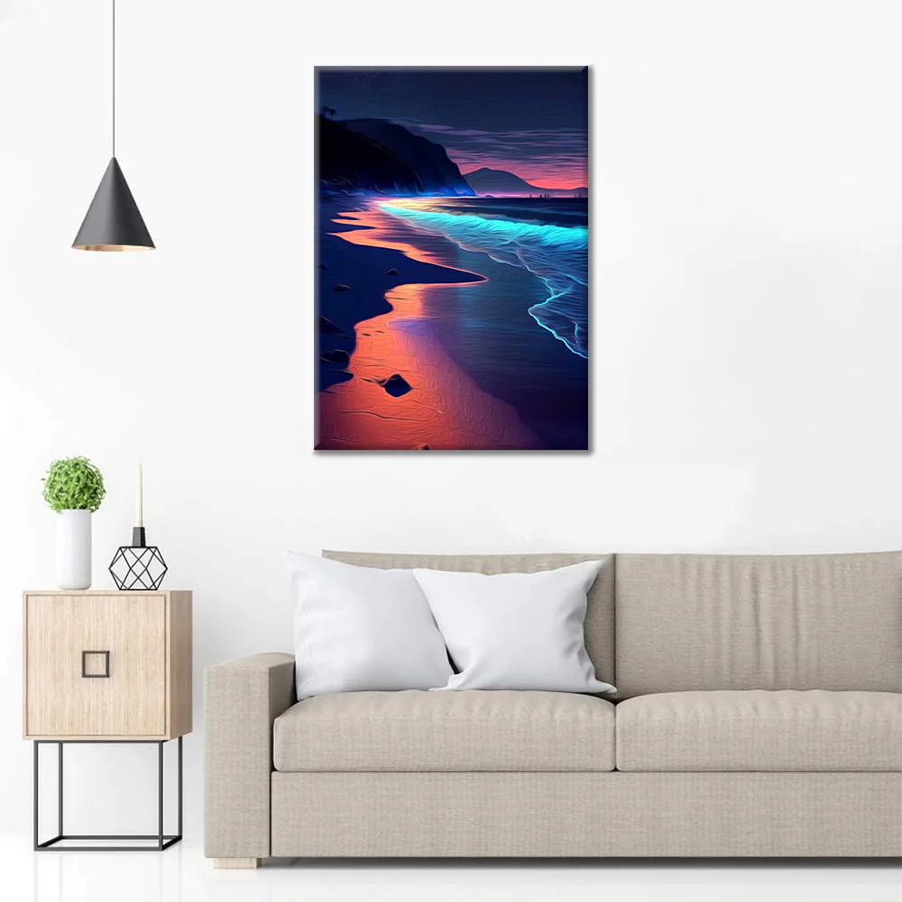 Colorful glowing beach - Paint by Numbers - Image 3