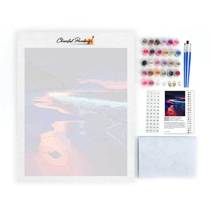 Colorful glowing beach - Paint by Numbers - Image 4