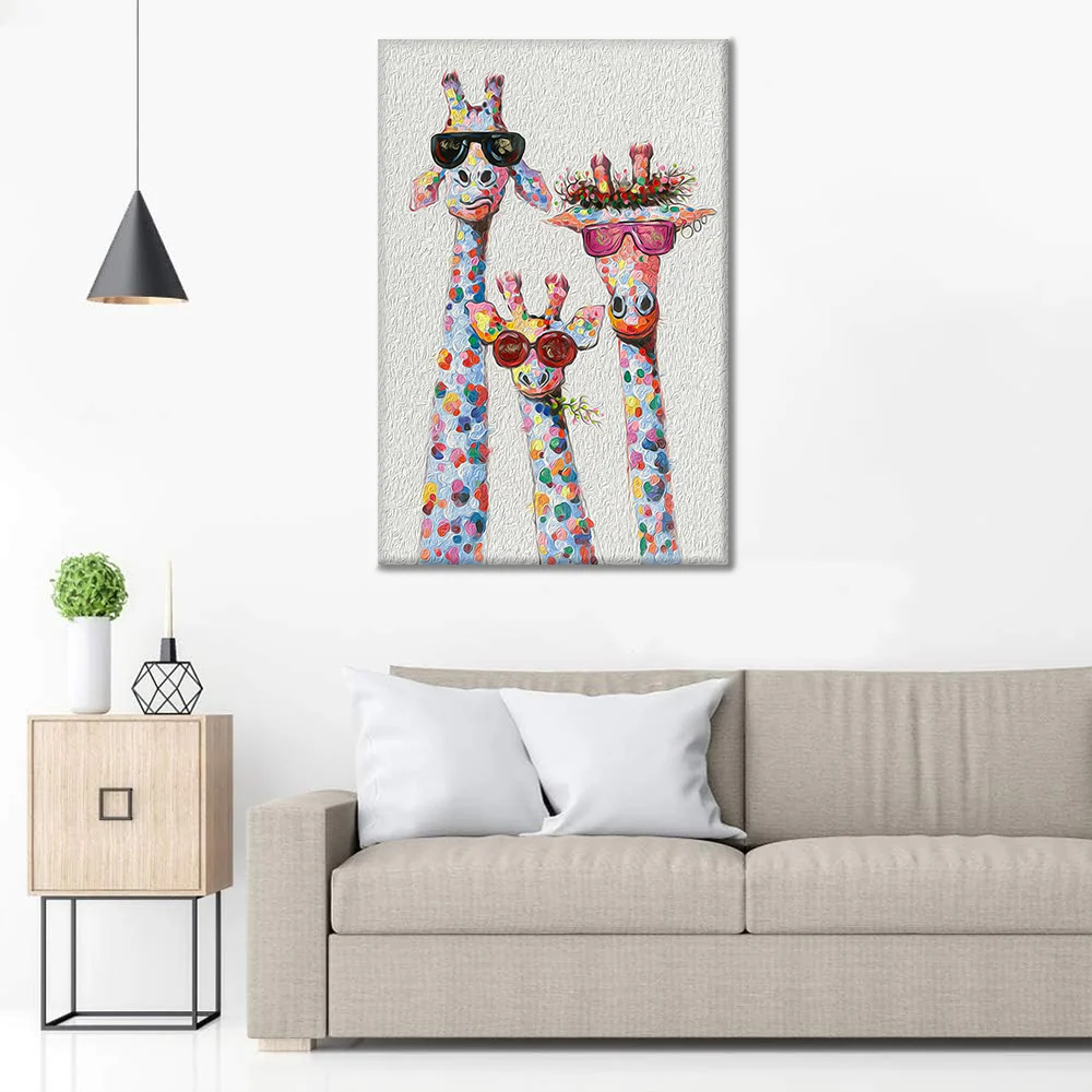 Colorful Abstract Giraffe Family - Paint by Numbers - Image 3