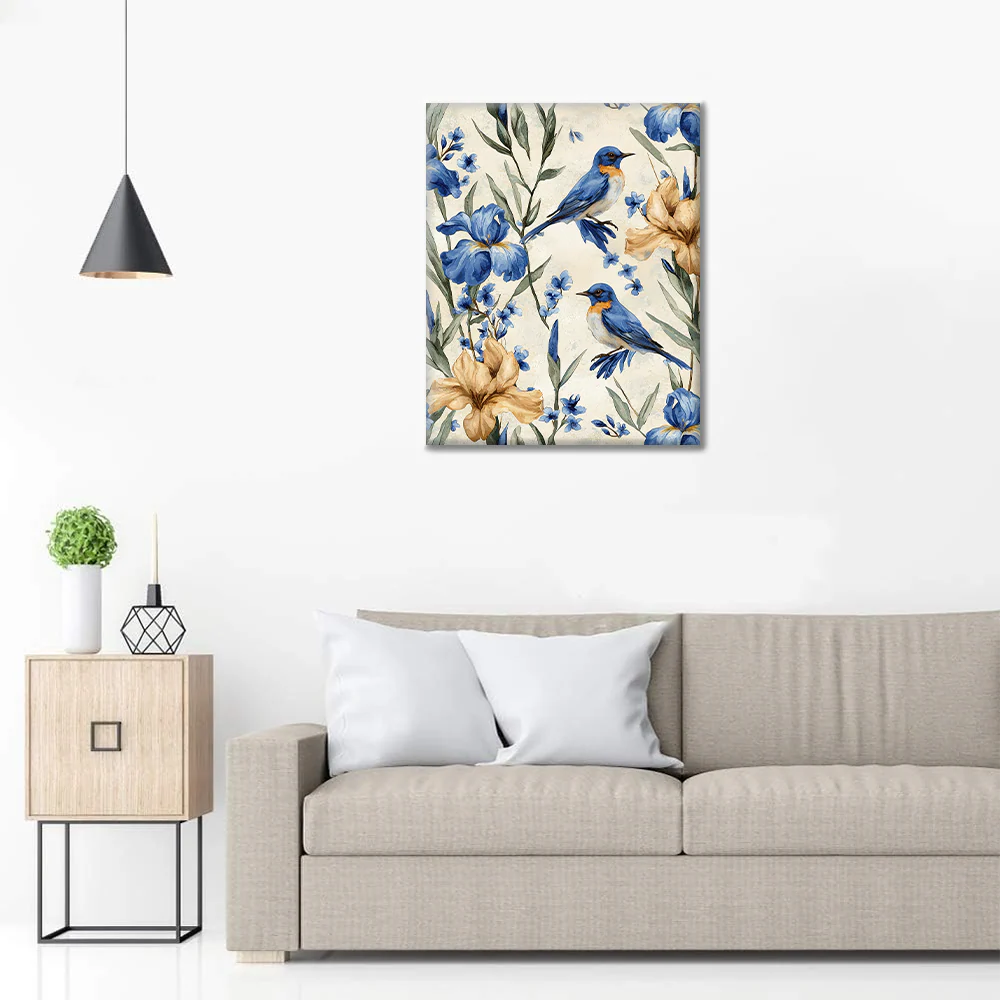 Bluebird and Iris - Paint by Numbers - Image 3