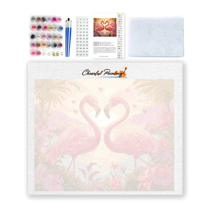 Flamingo Romance - Paint by Numbers - Image 4