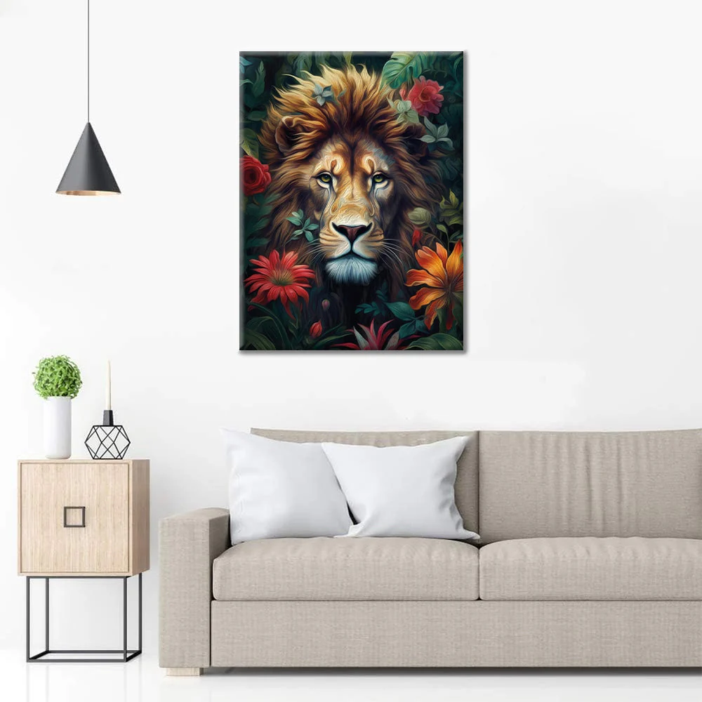 Foliage And Fury Lion - Paint by Numbers - Image 3
