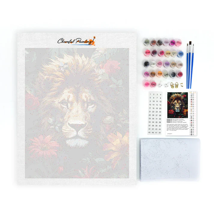 Foliage And Fury Lion - Paint by Numbers - Image 4