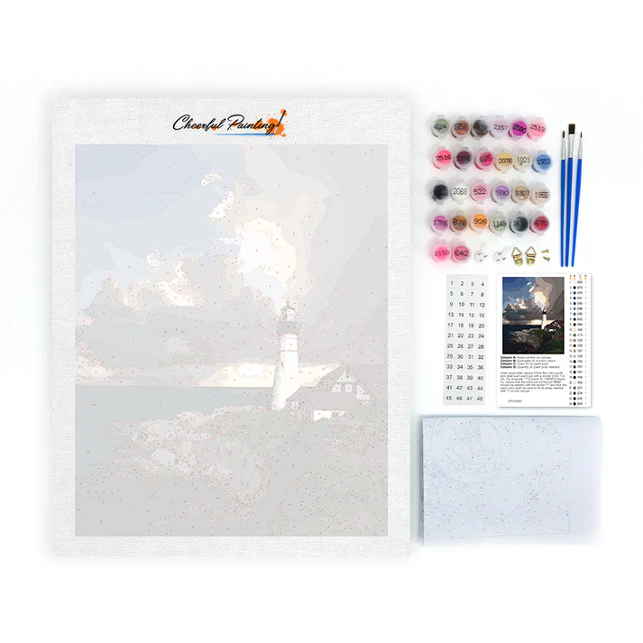 Lone Lighthouse - Paint by Numbers - Image 4