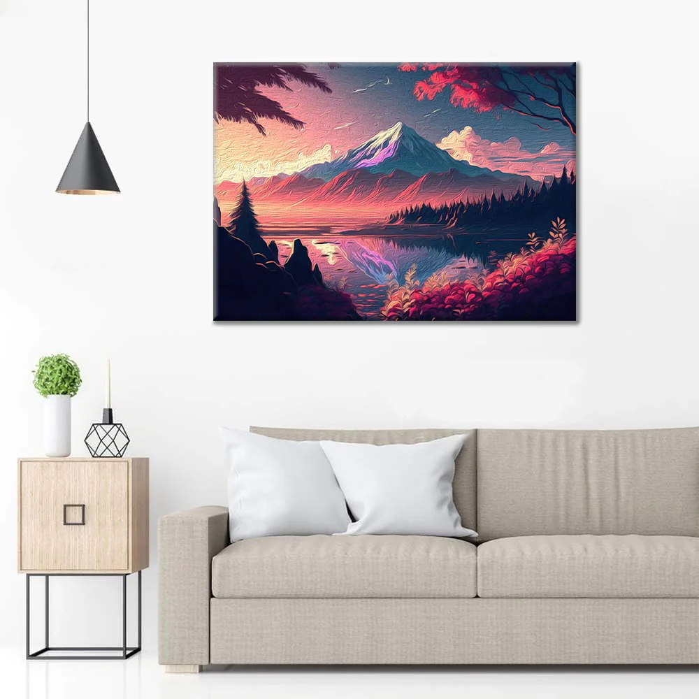 Mountain Range at Sunset - Paint by Numbers - Image 3