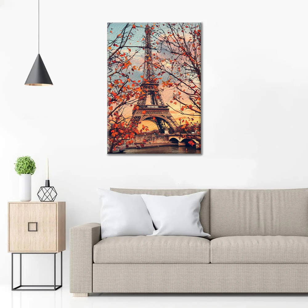 Paris Autumn Leaves - Paint by Numbers - Image 3
