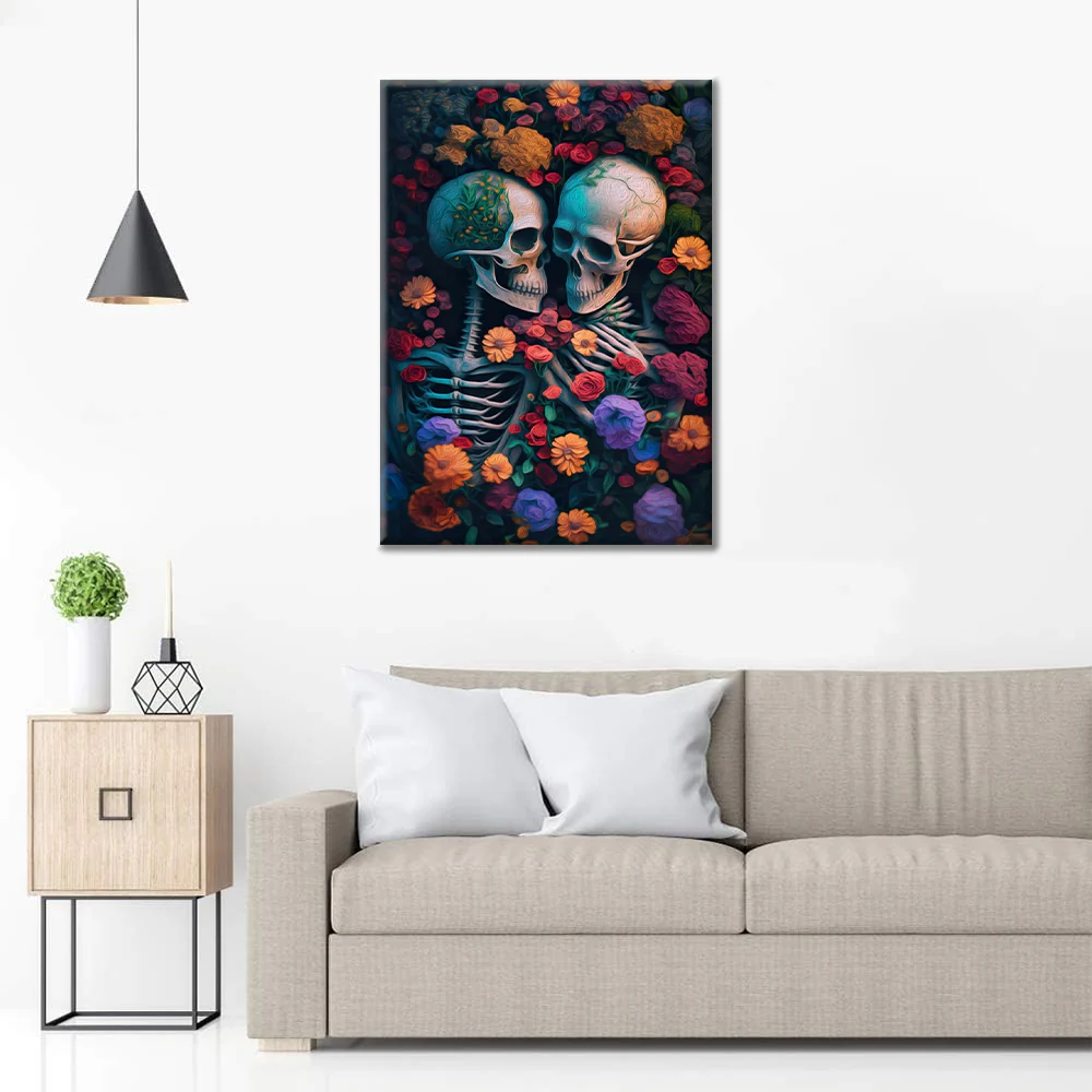 Skeleton Sea of Flowers - Paint by Numbers - Image 3