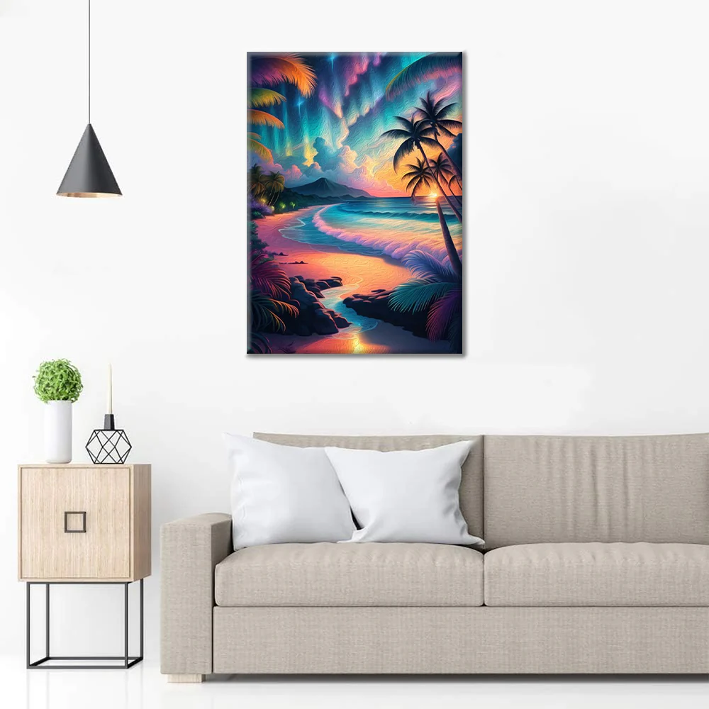 Synthwave Beach - Paint by Numbers - Image 3