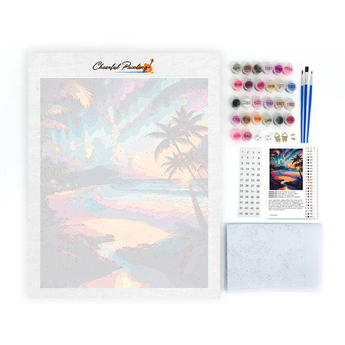 Synthwave Beach - Paint by Numbers - Image 4