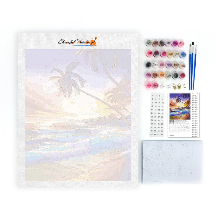 Tropical Beach - Paint by Numbers - Image 4